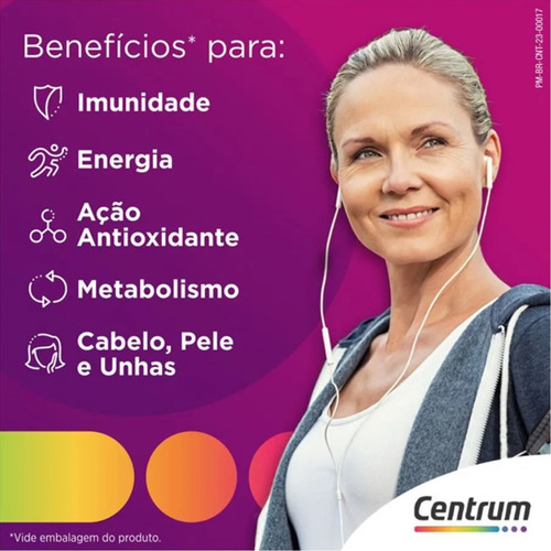Centrum Mulher Essentials C/60 Rosa Feminino Biotina Zinco Sem Sabor