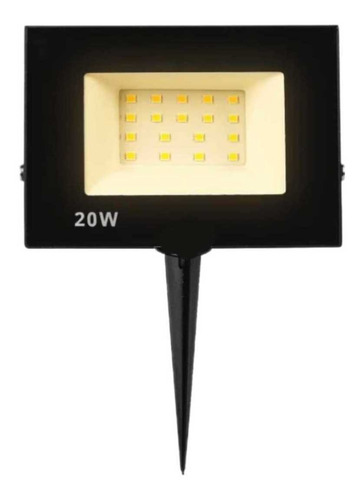 Import Lux Espeto E Refletor Léd 20w 3000k Jardim A Prova D´água Ip65 Cor da carcaça Preto Cor da luz Branco Quente 3000K 110V/220V (Bivolt)