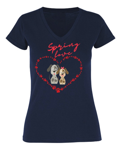 Playera Blusa Mujer Primavera Spring Love Perritos Corazón