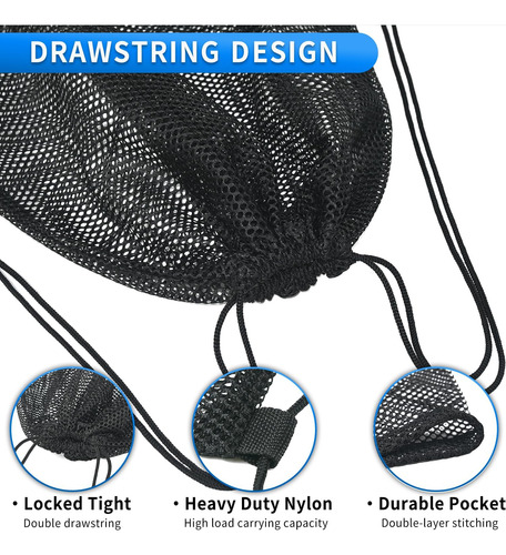 Bolsa De Malla Con Cordón 40 X 50 Cm Resistente Para Deporte