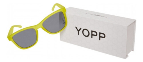 Óculos De Sol Yopp Polarizado Uv400 Queijo Suíço Armação Amarelo Lente Prateado