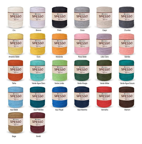 Kit 5 Barbantes Spesso Nº24 Euroroma Crochê Macrame Tapete
