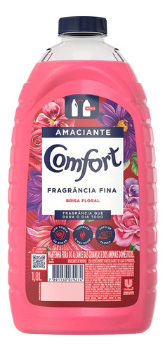 Amaciante de Roupa Diluído Brisa Floral Comfort Fragrância Fina Frasco 1,8l