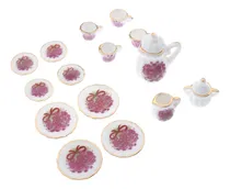 Comprar 17pcs \u002F Set 1:12 Dollhouse Dollhouse Miniature Tea Service