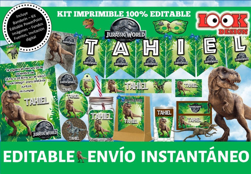 Kit Imprimible Candy Bar Jurassic World 100% Editable