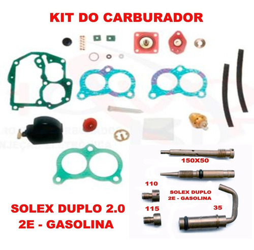 Kit Carburador 2e Santana 2.0 Solex Duplo Gasolina