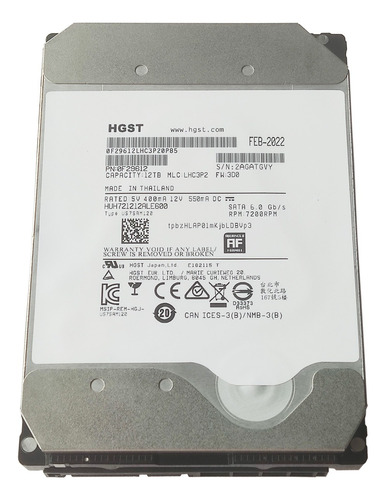 Disco Duro Interno Huh701212ale600 Sata3.0 De 12 Tb, 7200 Rp