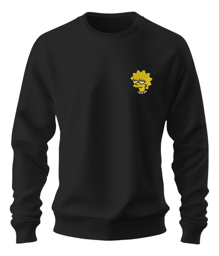 Sudadera Sweater Bordado Lisa Simpson Cabeza Collar Rostro