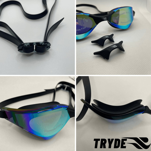 Oculos Natacao Espelhado Tryde Aqua Pro Cor Preto