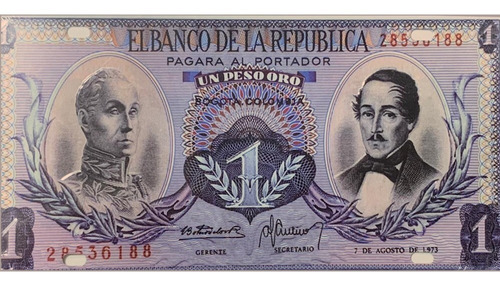 Placa Decorativa Primera Edición Billete Colombiano