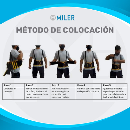 Faja Lumbar De Trabajo Reforzada 6 Ballenas Top Safe