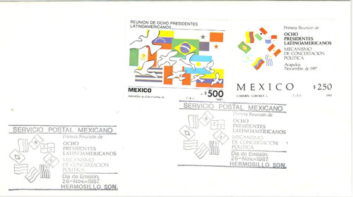 México Sobre Primer Día Reunión Presidentes Latinoameri 1987