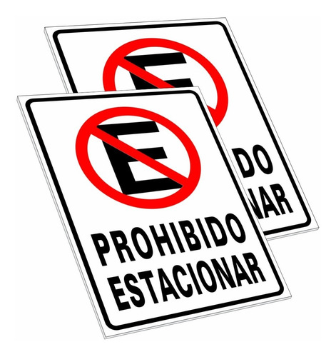 Imagen 2 de 7 de Cartel No Estacionar - Prohibido Estacionar En Pvc 3 Mm
