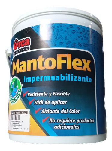Manto Flex Impermeabilizante De Galon Color Verde Y Rojo