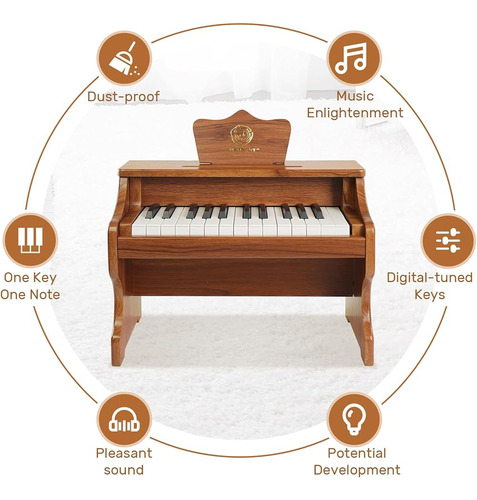 Piano De Madera 25 Teclas Para Niños