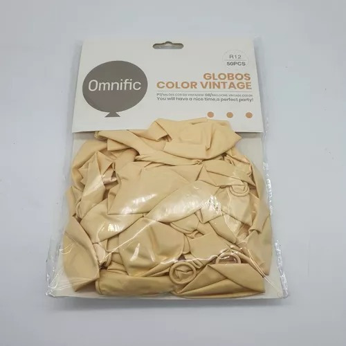 Globos Color Crema Vintage 50 Unidades Tamaño R12