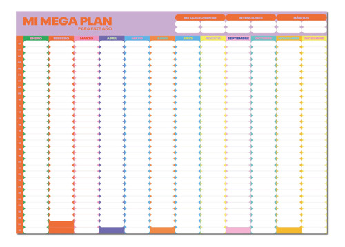 Planner Anual De Pared Planificador Organizador Calendario