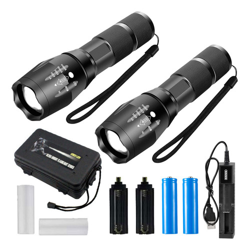 2pzas Linternas Recargables Led Lampara Tactica Camping