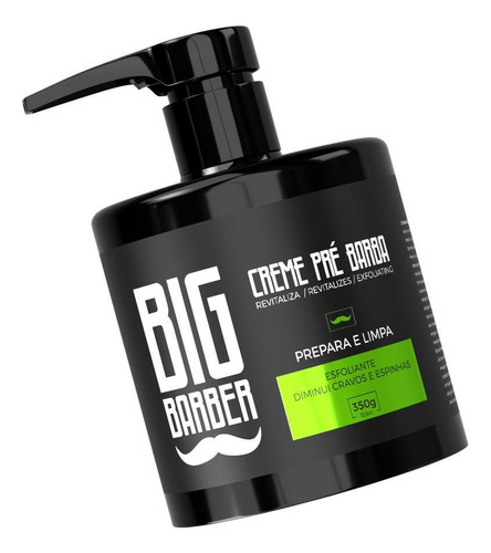 Kit Creme Pré E Pós Barba Hidratante Pente Duplo Big Barber