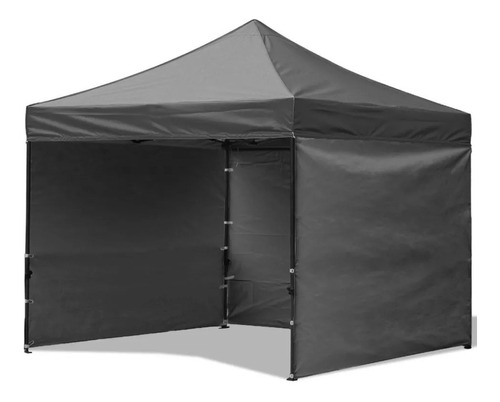 Toldo Plegable Lona Con Paredes  Impermeable 3x3mts Negro