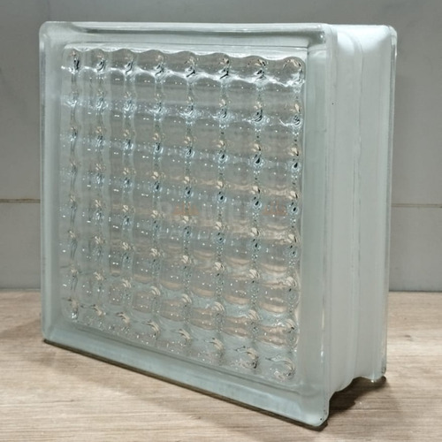 Imagen 2 de 7 de Ladrillo De Vidrio Cuadriculado Cristal 19cm X 19cm X 8cm