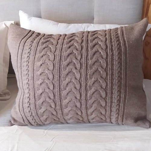 Combo Manta Pie De Cama, Artesanal Lana 200 X 90 +2 Fundas Vison