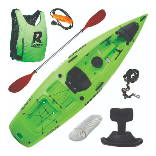 Kayak Rocker Wave 1 Persona Pesca - Remo + Chaleco Premium