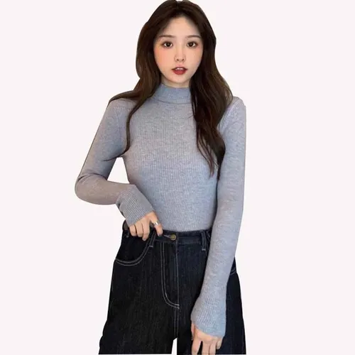 Sueter gris online mujer
