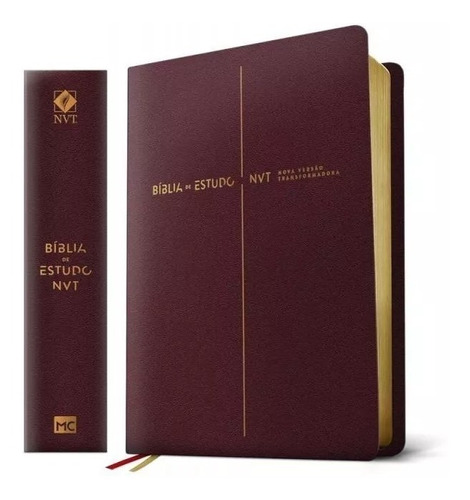 Biblia De Estudos - Nvt - Vinho - Mundo Cristao