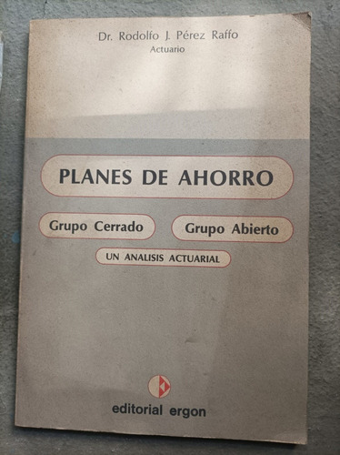 Libro Planes De Ahorro Por Rodolfo Pérez Raffo