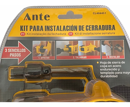 Imagen 2 de 6 de Sierra Copa Kit De Instalacion Cerradura Hoja Acero Templado