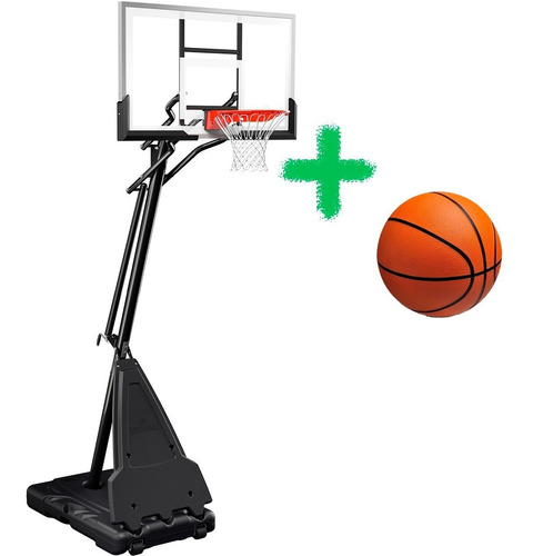 Tablero Acrílico Y Aro Spalding Basketball Altura Regulable