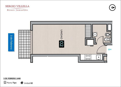 Imagen 2 de 7 de 3 De Febrero 1400 - Monoambiente En Venta En Rosario