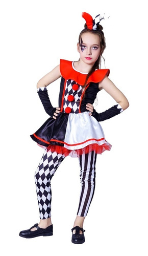 Niño Mujeres Plaid Payaso Disfraz De Halloween Traje De