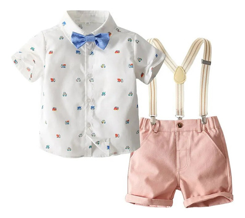 Conjunto De Ropa Para Niños Pequeños, Camisa De Manga Corta