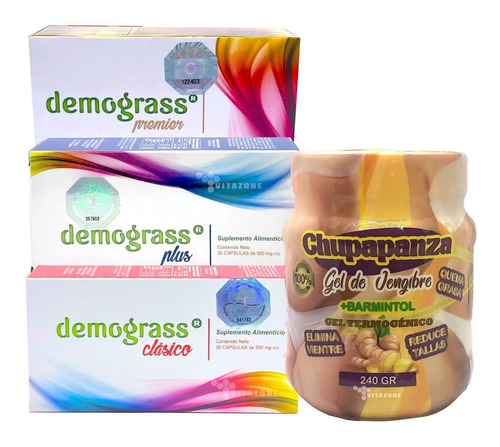 Imagen 1 de 10 de Kit Demograss Clásico Plus Premier Y Chupa Panza Gel 240g