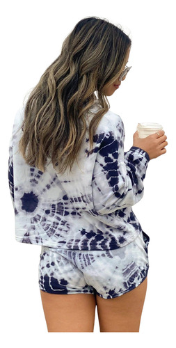 Sudadera Ligera Para Dama Con Capucha Tie Dye Casual Moda