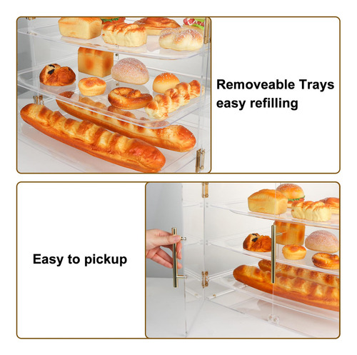 Vitrina De Pastelería Acrílica 3 Niveles Con Puerta
