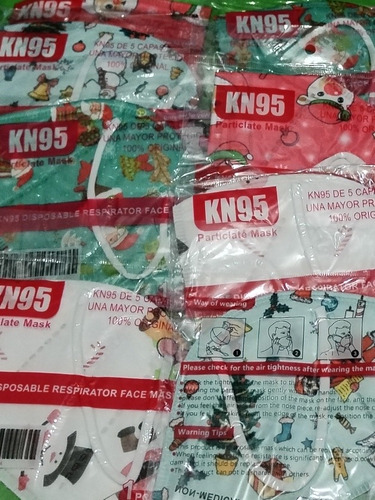 200 Cubrebocas Kn95 Navideños Para Adulto