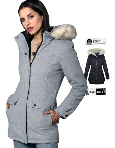 Imagen 3 de 3 de Chamarra Doble Vista Impermeable Chaqueta Abrigo Cazadora