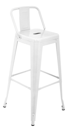 Banco Alto Respaldo Tipo Tolix Vintage Minimalista Moderno Color Blanco