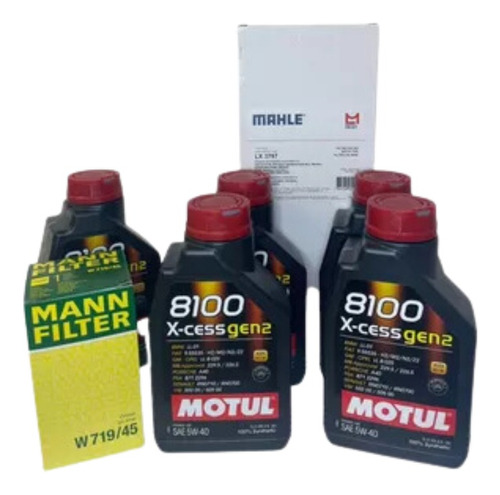 Kit Revisão Oleo Motul 8100 5w40 + Filtros Vw Tiguan 2.0 Tsi