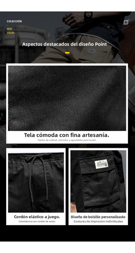 Bermudas De Algodón Tipo Cargo Para Hombre, Casuales