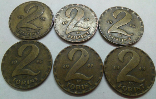 Hungría 6  Monedas 2  Forint 1970 - 1979