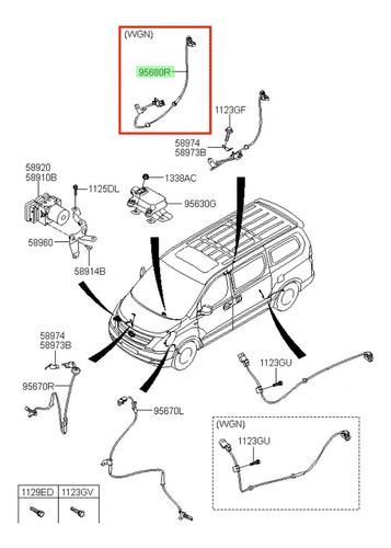 Sensor Abs Trasero Derecho Hyundai H1 Tq 2007