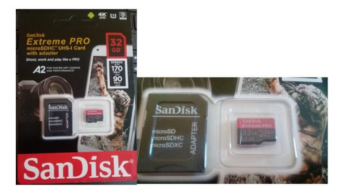 Sandisk Extreme Pro 32gb A2. 170mb/s Lectura 90mb/s Escritur