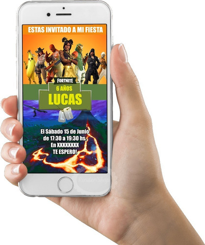 Fortnite Invitación Tarjeta Digital Imprimible Whatsapp
