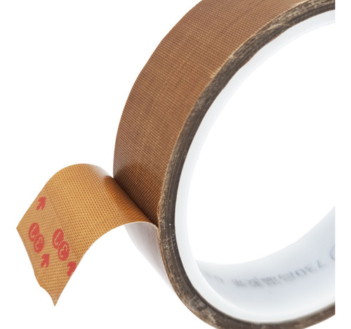 Rollo De Cinta Termica Tela Teflon Selladoras 25mm Dorado Oscuro
