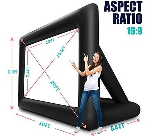 Pantalla Gigante Proyector Portátil Inflable De 20 Pies