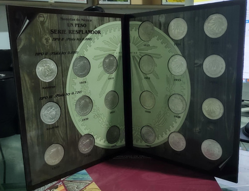 Album Con Monedas De 1 Peso Resplandor Plata Lleno (Usado)